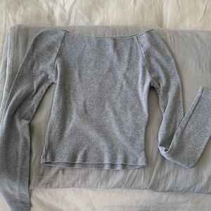 Brandy Melville Ribbed Off the Shoulder Long Sleeve